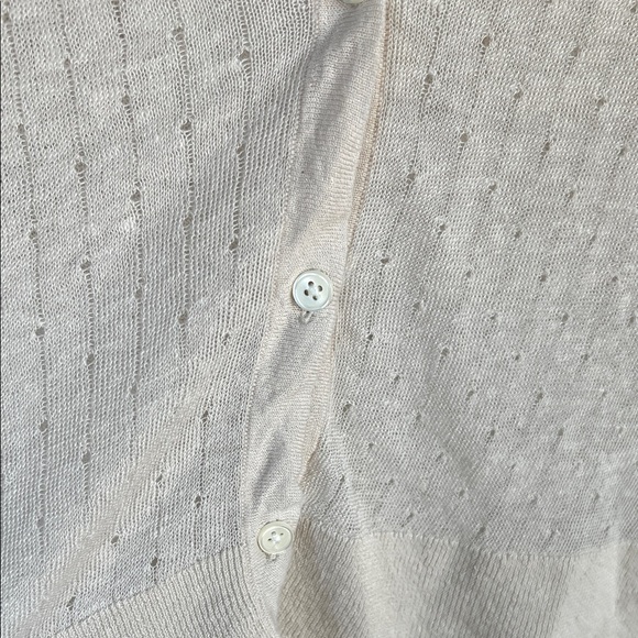 LOFT Light Cream Knit Cardigan - Picture 10 of 14